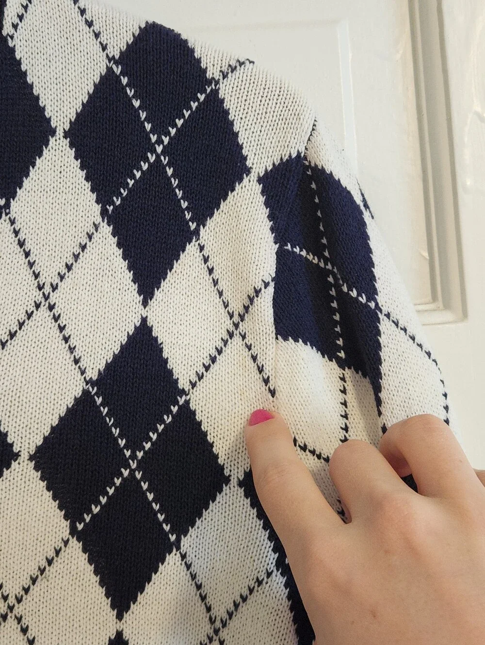 ⛳️Polo Golf⛳️ - Navy/White Argyle V-Neck Sweater